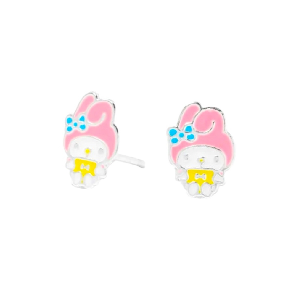 My Melody Hello Kitty & Friends Enamel Sterling Silver Stud Earrings - NWT - Picture 2 of 4